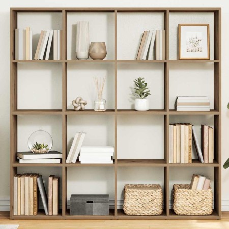 Estantería madera de ingeniería roble artisian 137,5x29x137,5cm