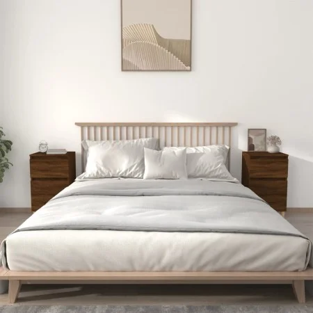Mesitas de noche 2 uds color roble marrón 40x35x70 cm de vidaXL, Mesitas de noche - Ref: Foro24-819707, Precio: 78,75 €, Desc...