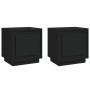 Mesitas de noche 2 uds madera contrachapada negro 44x35x45 cm de vidaXL, Mesitas de noche - Ref: Foro24-819839, Precio: 59,57...