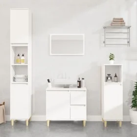 Badezimmerschrank aus weißem Sperrholz, 30 x 30 x 190 cm von vidaXL, Badezimmerwaschtische - Ref: Foro24-819788, Preis: 89,81...