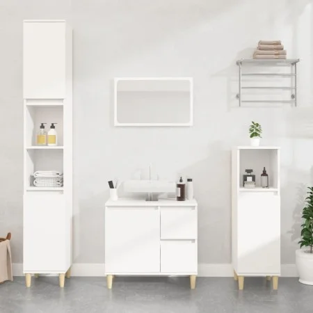 Badezimmerschrank aus weißem Sperrholz, 30 x 30 x 190 cm von vidaXL, Badezimmerwaschtische - Ref: Foro24-819788, Preis: 89,81...