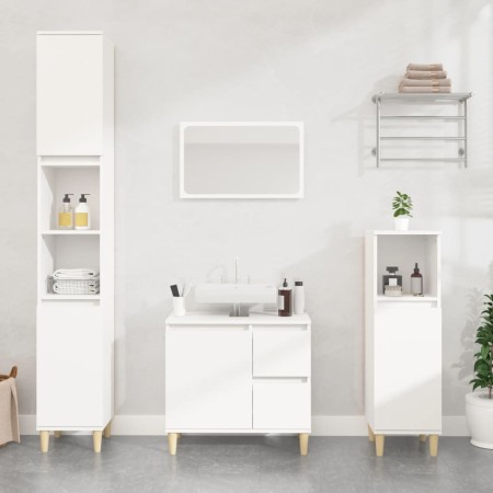 Badezimmerschrank aus weißem Sperrholz, 30 x 30 x 190 cm von vidaXL, Badezimmerwaschtische - Ref: Foro24-819788, Preis: 92,64...