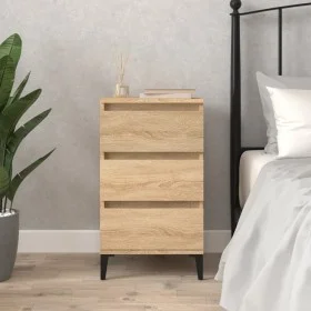 Mesita de noche madera contrachapada roble sonoma 40x35x70 cm de vidaXL, Mesitas de noche - Ref: Foro24-819671, Precio: 62,02...