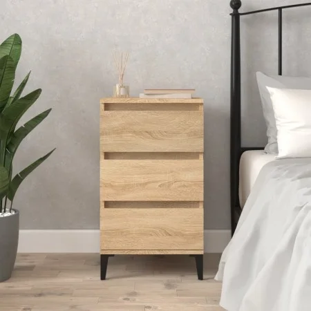 Mesita de noche madera contrachapada roble sonoma 40x35x70 cm de vidaXL, Mesitas de noche - Ref: Foro24-819671, Precio: 62,02...