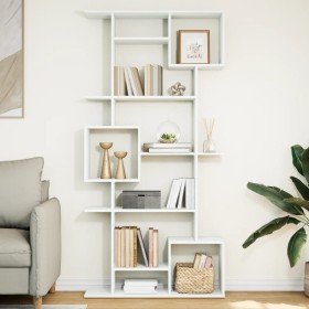 Estantería librería madera de ingeniería blanca 92x29x188 cm