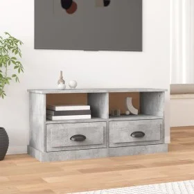Concrete gray plywood TV cabinet 93x35.5x45 cm by vidaXL, TV Furniture - Ref: Foro24-816468, Price: 59,48 €, Discount: %