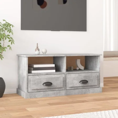 Concrete gray plywood TV cabinet 93x35.5x45 cm by vidaXL, TV Furniture - Ref: Foro24-816468, Price: 59,48 €, Discount: %