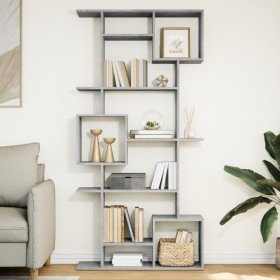 Estantería madera contrachapada gris hormigón 92x29x188 cm