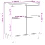 Betongraues Sperrholz-Sideboard 60x35x70 cm von vidaXL, Sideboards - Ref: Foro24-819680, Preis: 59,86 €, Rabatt: %