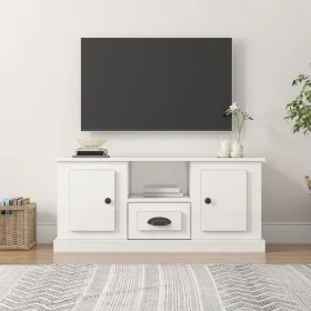 Mueble de TV madera contrachapada blanco brillo 100x35,5x45 cm de vidaXL, Muebles TV - Ref: Foro24-816458, Precio: 59,39 €, D...