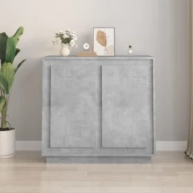 Betongraues Sperrholz-Sideboard 80x34x75 cm von vidaXL, Sideboards - Ref: Foro24-819888, Preis: 80,44 €, Rabatt: %
