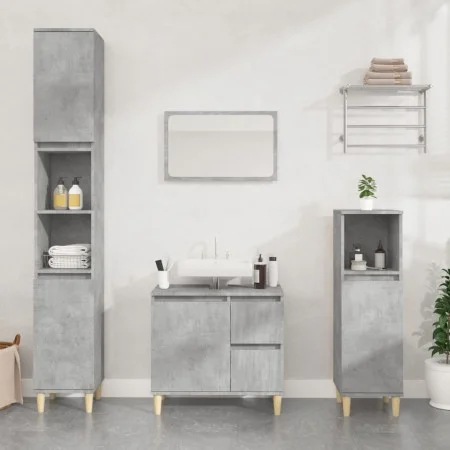 Badezimmerschrank aus betongrauem Sperrholz, 30 x 30 x 100 cm von vidaXL, Badezimmermöbel - Ref: Foro24-819808, Preis: 53,25 ...