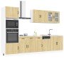 Mueble cocina Kalmar roble sonoma 7 pzas madera contrachapada en Armarios de cocina | Comprar online en Foro24