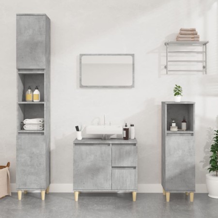 Armario de baño madera contrachapada gris hormigón 65x33x60 cm de vidaXL, Muebles de baño - Ref: Foro24-819824, Precio: 68,28...