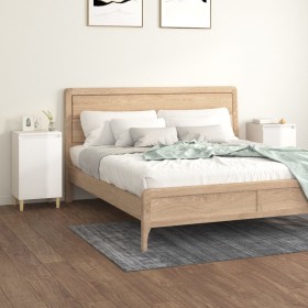 Mesitas de noche 2 uds madera blanco brillante 40x35x70 cm de vidaXL, Mesitas de noche - Ref: Foro24-819633, Precio: 81,32 €,...