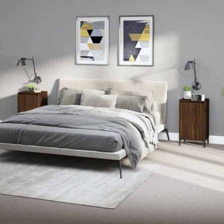 Mesitas de noche 2 uds madera color roble marrón 40x35x70 cm de vidaXL, Mesitas de noche - Ref: Foro24-819659, Precio: 79,53 ...