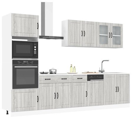 Mueble cocina Kalmar sonoma gris 7 pzas madera contrachapada en Armarios de cocina | Comprar online en Foro24