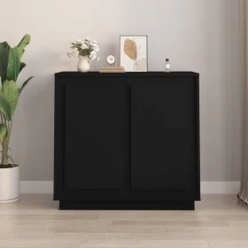 Schwarzes Sperrholz-Sideboard 80x34x75 cm von vidaXL, Sideboards - Ref: Foro24-819885, Preis: 84,83 €, Rabatt: %
