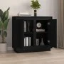Aparador de madera contrachapada negro 80x34x75 cm de vidaXL, Aparadores - Ref: Foro24-819885, Precio: 84,35 €, Descuento: %