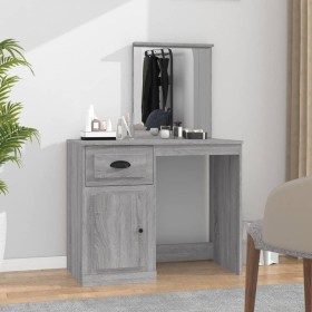 Dresser and mirror in gray Sonoma plywood 90x50x132.5cm by vidaXL, Bedroom Dressers - Ref: Foro24-816766, Price: 92,48 €, Dis...