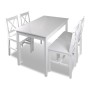 5-teiliges weißes Esszimmermöbel-Set von vidaXL, Möbelsets für Küchen und Esszimmer - Ref: Foro24-240883, Preis: 254,97 €, Ra...
