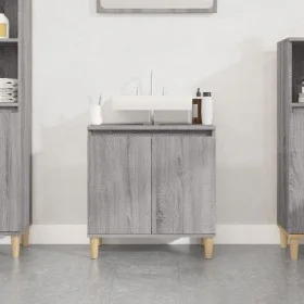 Armario de lavabo madera contrachapada gris Sonoma 58x33x60 cm de vidaXL, Tocadores de baño - Ref: Foro24-821258, Precio: 45,...
