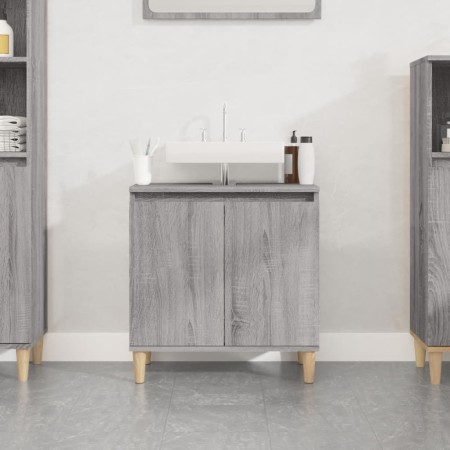 Armario de lavabo madera contrachapada gris Sonoma 58x33x60 cm de vidaXL, Tocadores de baño - Ref: Foro24-821258, Precio: 46,...