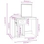 Spiegel Schminktisch Sperrholz Beton grau 90x50x132,5cm von vidaXL, Schlafzimmerkommoden - Ref: Foro24-816764, Preis: 89,39 €...