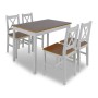 Braun-weißes 5-teiliges Esszimmermöbelset von vidaXL, Möbelsets für Küchen und Esszimmer - Ref: Foro24-240884, Preis: 253,82 ...