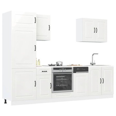 Mueble cocina Kalmar blanco de alto brillo 7 pzas en Armarios de cocina | Comprar online en Foro24