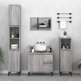 Sonoma Badezimmerschrank aus grauem Sperrholz 30x30x190 cm von vidaXL, Badezimmermöbel - Ref: Foro24-819802, Preis: 89,58 €, ...