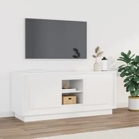 Mueble de TV madera contrachapada blanco brillo 102x35x45 cm de vidaXL, Muebles TV - Ref: Foro24-819862, Precio: 70,97 €, Des...