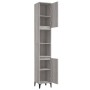 Sonoma Badezimmerschrank aus grauem Sperrholz 30x30x190 cm von vidaXL, Badezimmermöbel - Ref: Foro24-819802, Preis: 86,29 €, ...