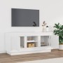 Glänzend weißer Sperrholz-TV-Schrank 102x35x45 cm von vidaXL, TV-Möbel - Ref: Foro24-819862, Preis: 71,83 €, Rabatt: %