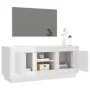 Glänzend weißer Sperrholz-TV-Schrank 102x35x45 cm von vidaXL, TV-Möbel - Ref: Foro24-819862, Preis: 70,97 €, Rabatt: %