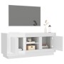 Glänzend weißer Sperrholz-TV-Schrank 102x35x45 cm von vidaXL, TV-Möbel - Ref: Foro24-819862, Preis: 71,83 €, Rabatt: %