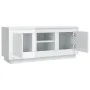 Glänzend weißer Sperrholz-TV-Schrank 102x35x45 cm von vidaXL, TV-Möbel - Ref: Foro24-819862, Preis: 70,97 €, Rabatt: %