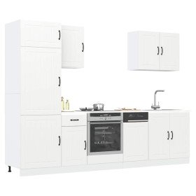 Mueble de cocina Lucca blanco 7 piezas madera contrachapada