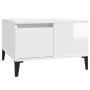 Mesa de centro madera contrachapada blanco brillo 55x55x36,5 cm de vidaXL, Mesas de centro - Ref: Foro24-821086, Precio: 58,8...
