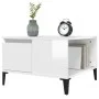 Mesa de centro madera contrachapada blanco brillo 55x55x36,5 cm de vidaXL, Mesas de centro - Ref: Foro24-821086, Precio: 58,8...