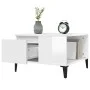 Mesa de centro madera contrachapada blanco brillo 55x55x36,5 cm de vidaXL, Mesas de centro - Ref: Foro24-821086, Precio: 58,8...