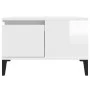 Mesa de centro madera contrachapada blanco brillo 55x55x36,5 cm de vidaXL, Mesas de centro - Ref: Foro24-821086, Precio: 58,8...
