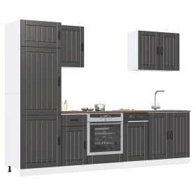Mueble de cocina Lucca negra 7 piezas madera contrachapada