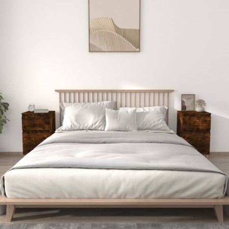 Nachttische 2 Stück, Farbe Eiche geräuchert, 40 x 35 x 70 cm von vidaXL, Nachttische - Ref: Foro24-819703, Preis: 57,04 €, Ra...