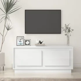 Mesa de centro madera contrachapada blanco brillo 102x50x44 cm de vidaXL, Mesas de centro - Ref: Foro24-819878, Precio: 57,41...