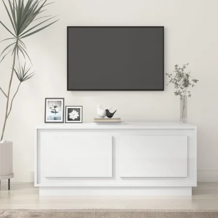 Couchtisch aus glänzend weißem Sperrholz, 102 x 50 x 44 cm von vidaXL, Couchtisch - Ref: Foro24-819878, Preis: 57,41 €, Rabat...