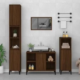 Bathroom cabinet made of brown oak plywood, 80x33x60 cm. by vidaXL, bathroom vanities - Ref: Foro24-821299, Price: 74,55 €, D...