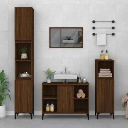 Bathroom cabinet made of brown oak plywood, 80x33x60 cm. by vidaXL, bathroom vanities - Ref: Foro24-821299, Price: 74,55 €, D...