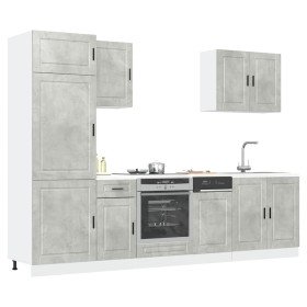 Conjunto de armarios de cocina "Porto" de 7 piezas en madera de