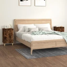 Mesitas noche 2 uds madera contrachapada roble humo 40x35x70 cm de vidaXL, Mesitas de noche - Ref: Foro24-819639, Precio: 54,...
